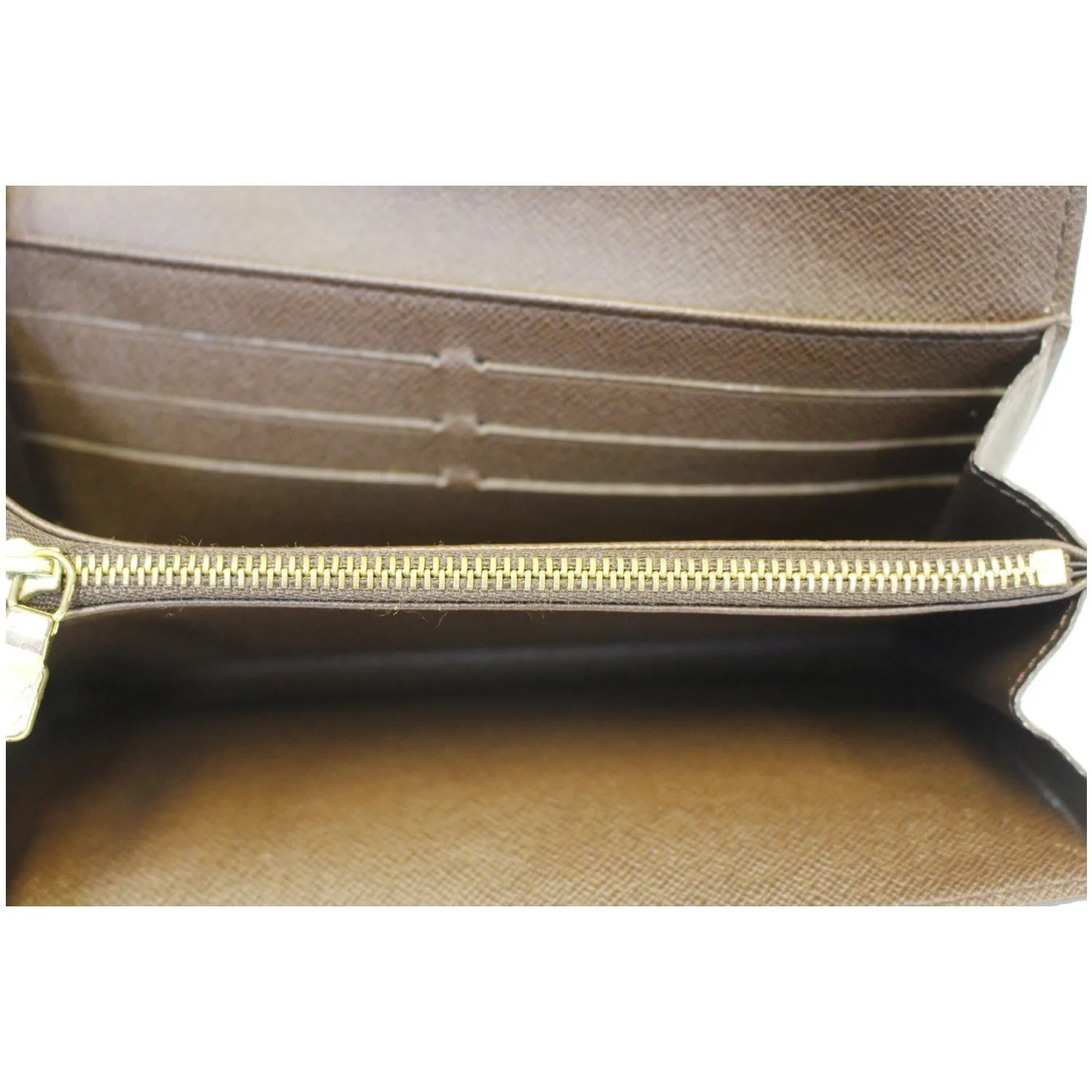 LOUIS VUITTON Sarah Damier Ebene Wallet Brown
