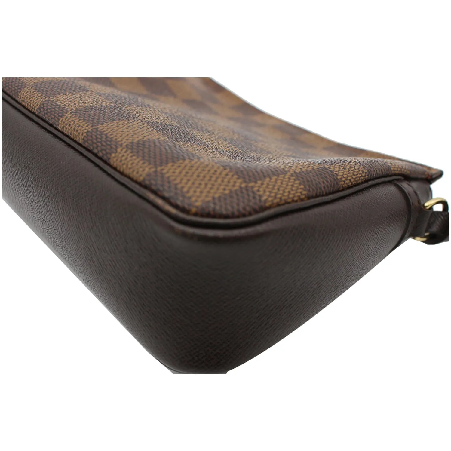 LOUIS VUITTON Trousse Damier Ebene Makeup Pochette Clutch Bag Brown
