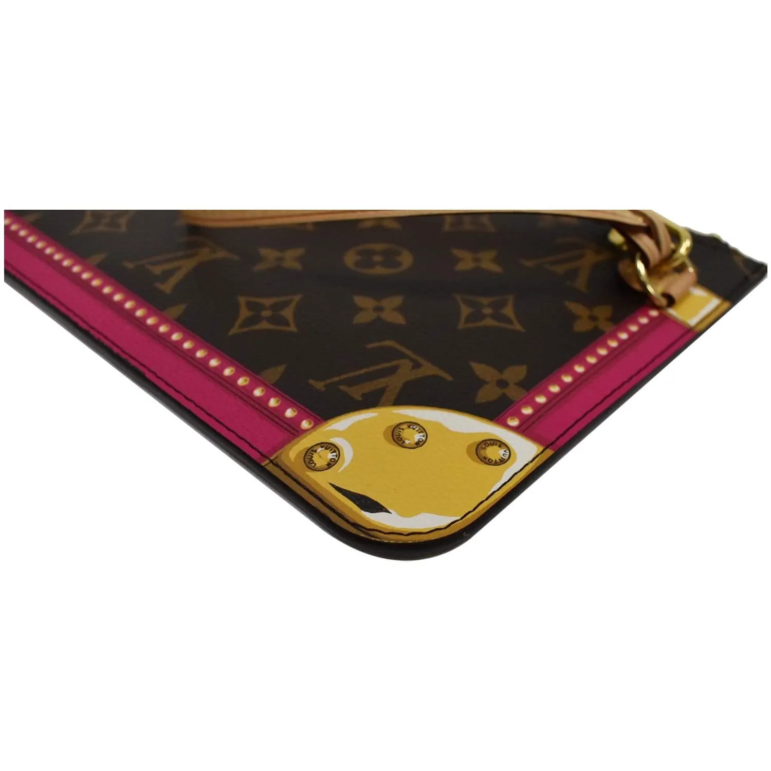 LOUIS VUITTON Wristlet Pouch Monogram Summer Trunk Neverfull MM Brown