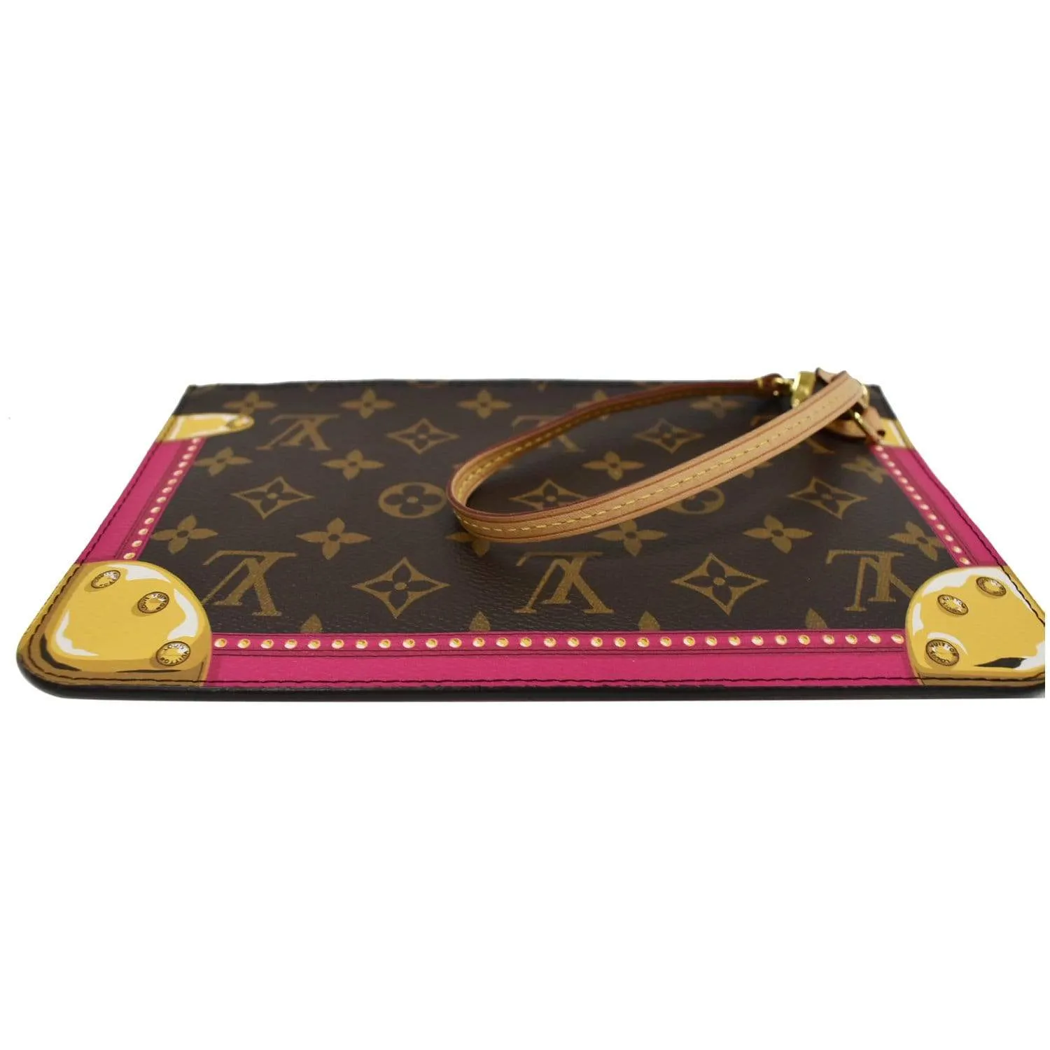 LOUIS VUITTON Wristlet Pouch Monogram Summer Trunk Neverfull MM Brown