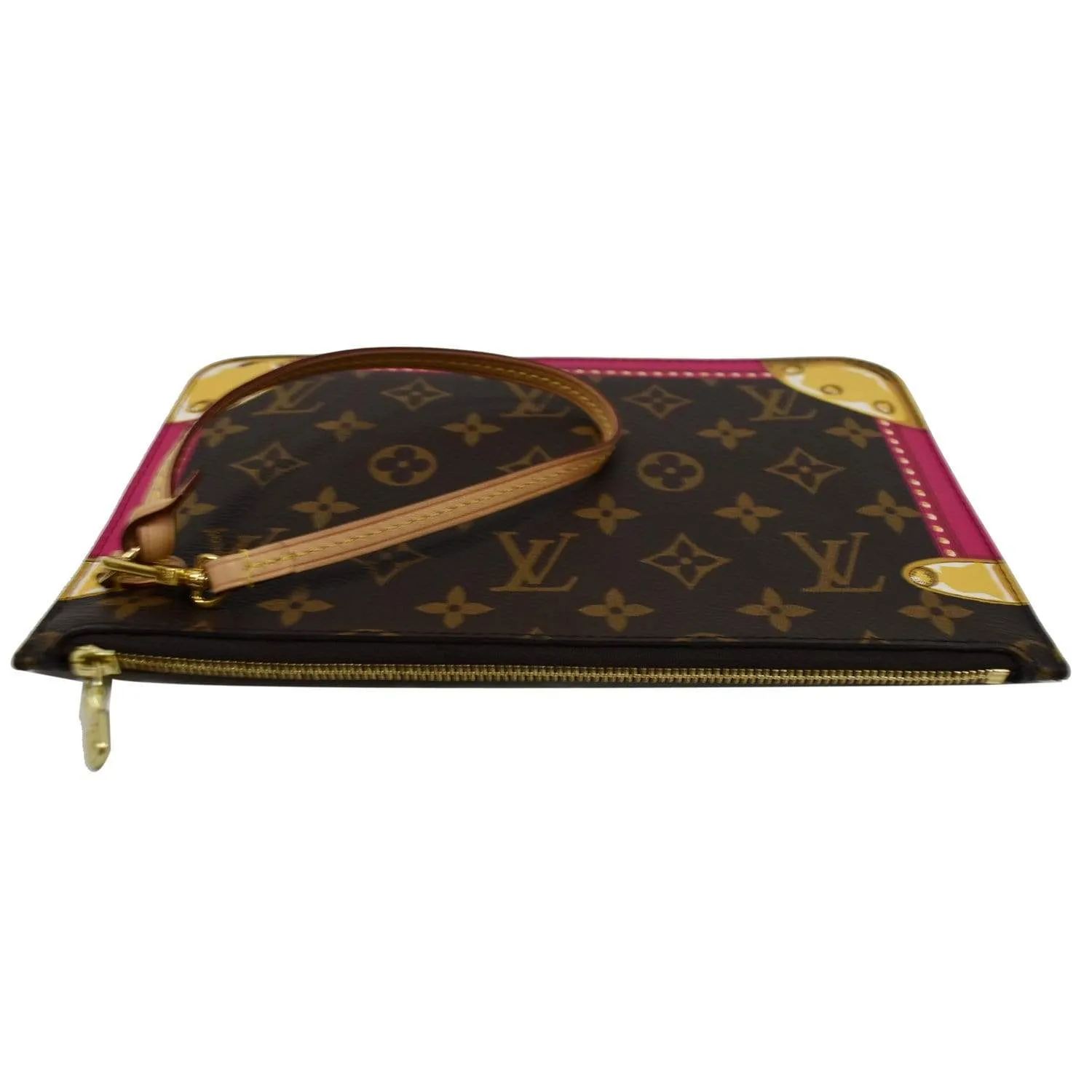 LOUIS VUITTON Wristlet Pouch Monogram Summer Trunk Neverfull MM Brown