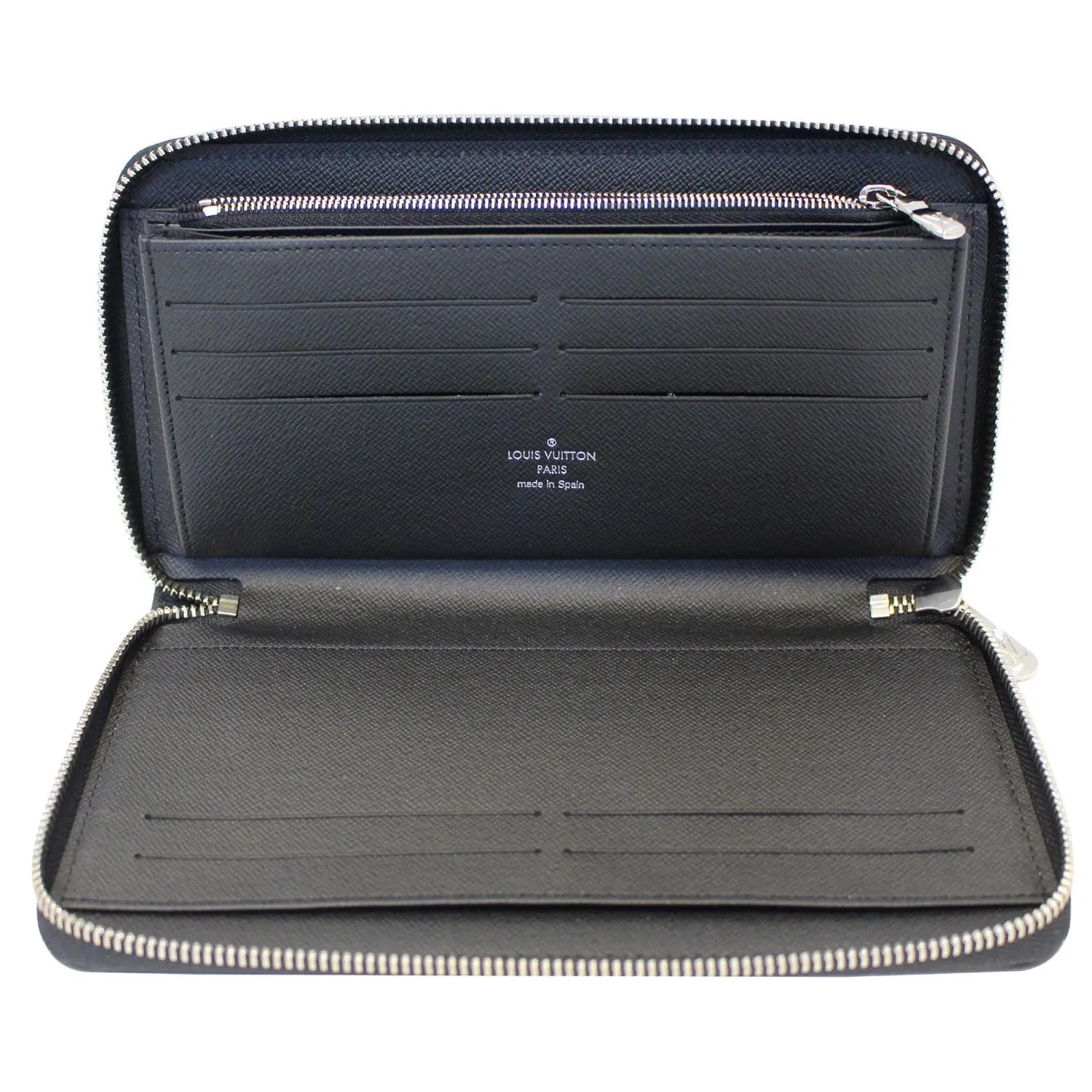LOUIS VUITTON Zippy Organizer Taiga Leather Wallet Black