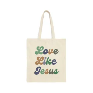 Love Like Jesus Tote Bag in Groovy Blues
