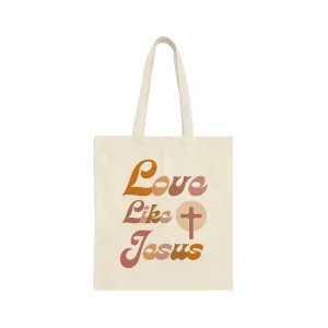 Love Like Jesus Tote Bag in Groovy Pinks