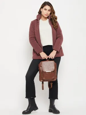 Madame Belted Waist Chocolate Brown Quilted Jacket
