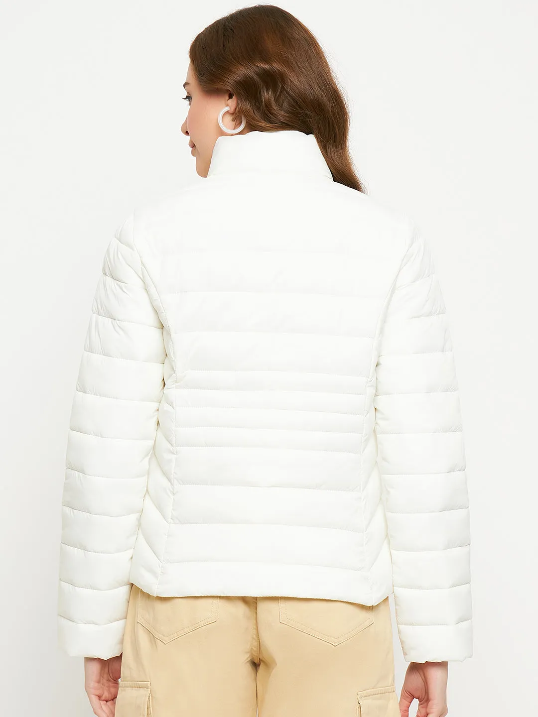 Madame Quilted Zip Off White Puffer Jacket