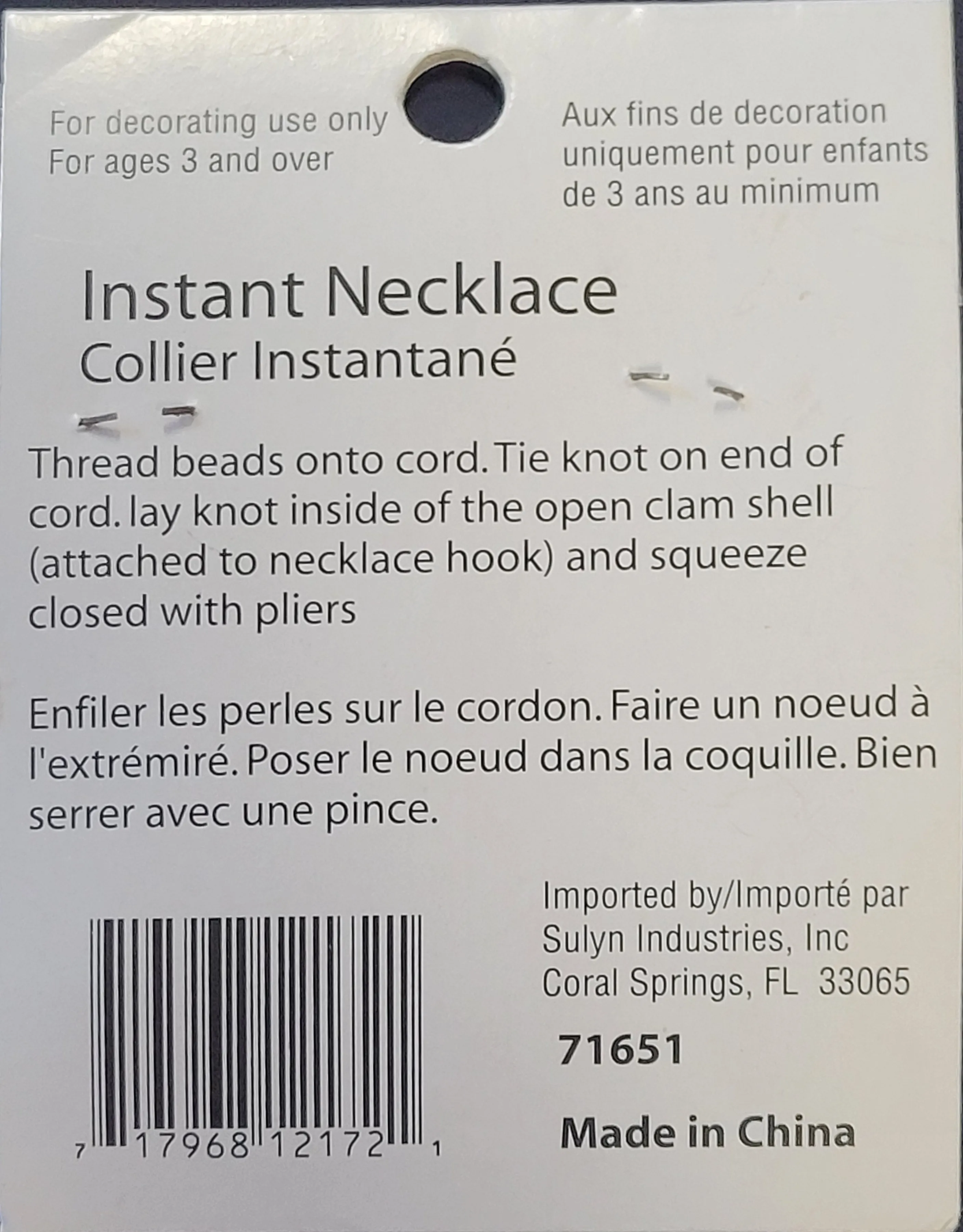 Mainstays Crafts Instant Necklace