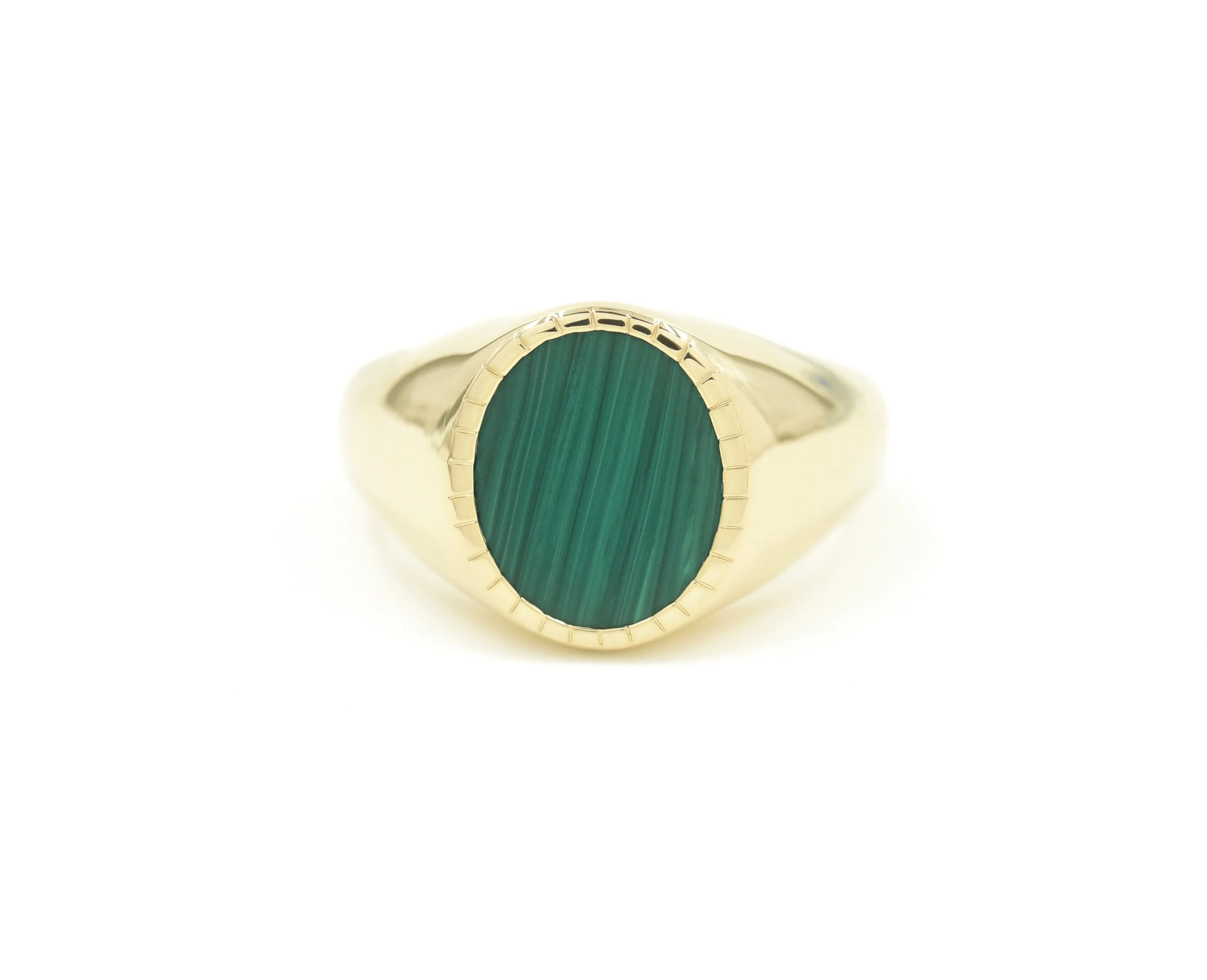Malachite Textured Signet Ring