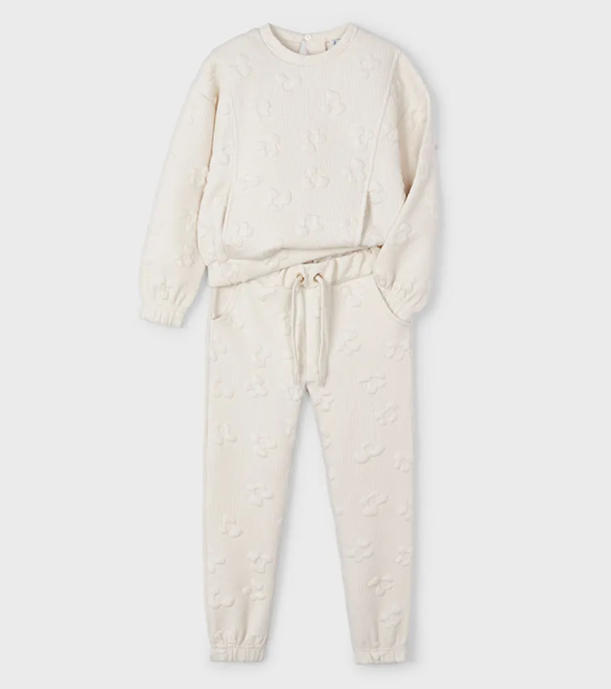 Mayoral Girls Oat Padded Flower Tracksuit