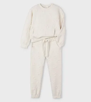 Mayoral Girls Oat Padded Flower Tracksuit