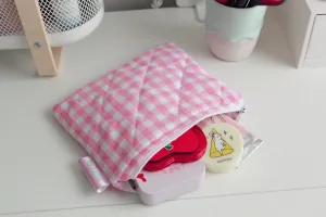 Medium Pouch - Pink Gingham