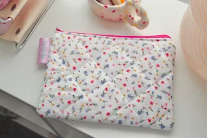 Medium Pouch - White Florals