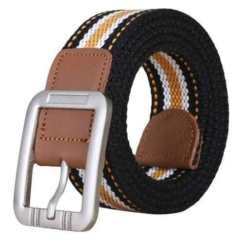 Men's Business Alloy Buckle Woven Stretch Belt