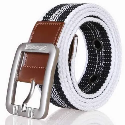 Men's Business Alloy Buckle Woven Stretch Belt