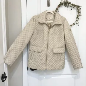 Michael Kors Quilted Jacket Tan, Size L, EUC