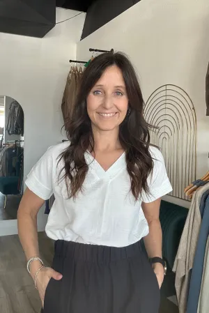 Miranda Textured White Top