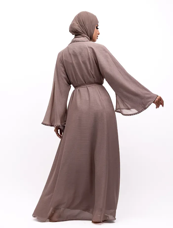 Mocha - Makeba Organza Abaya Set