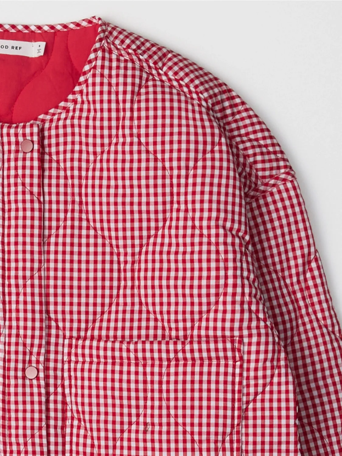 Mod Ref - Rochelle Quilted Gingham Jacket (Red)