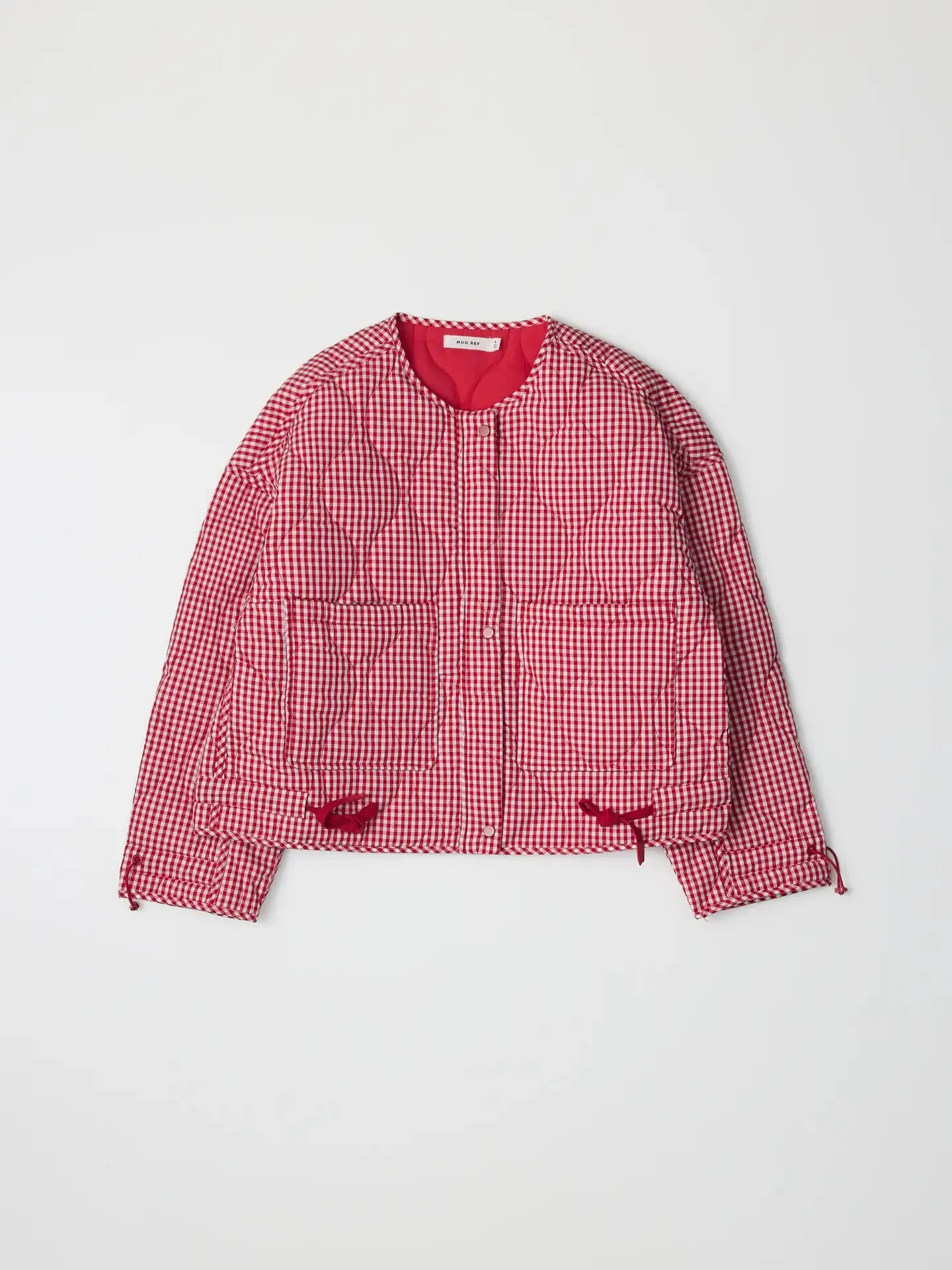 Mod Ref - Rochelle Quilted Gingham Jacket (Red)