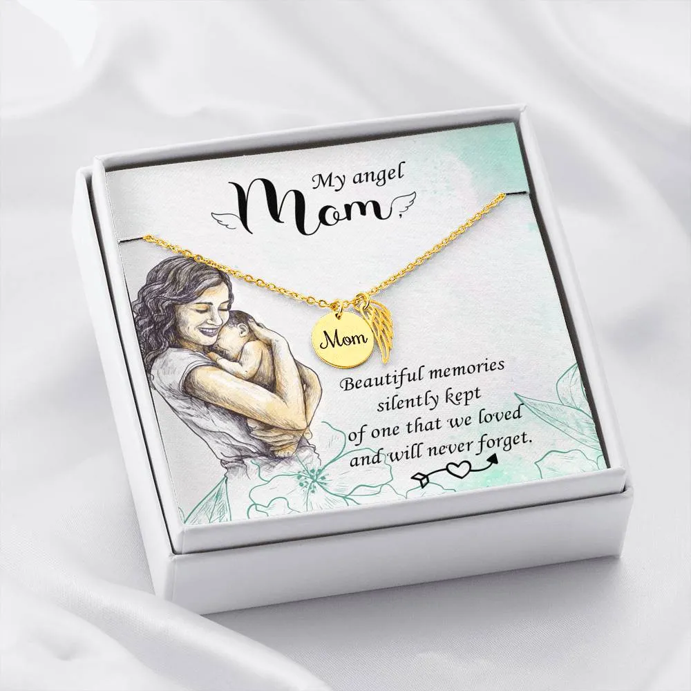 Mom Remembrance, My Angel Mom-Angel Wing Necklace