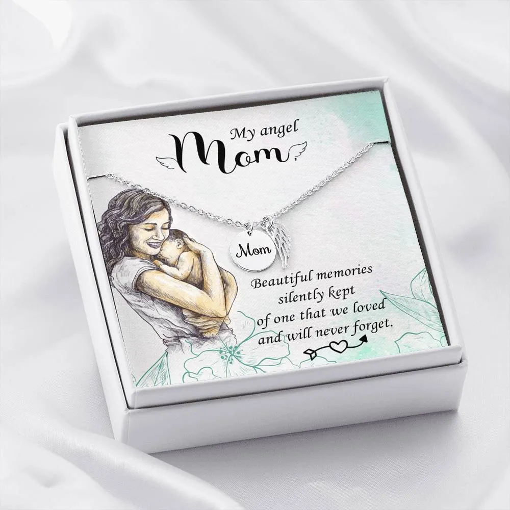 Mom Remembrance, My Angel Mom-Angel Wing Necklace
