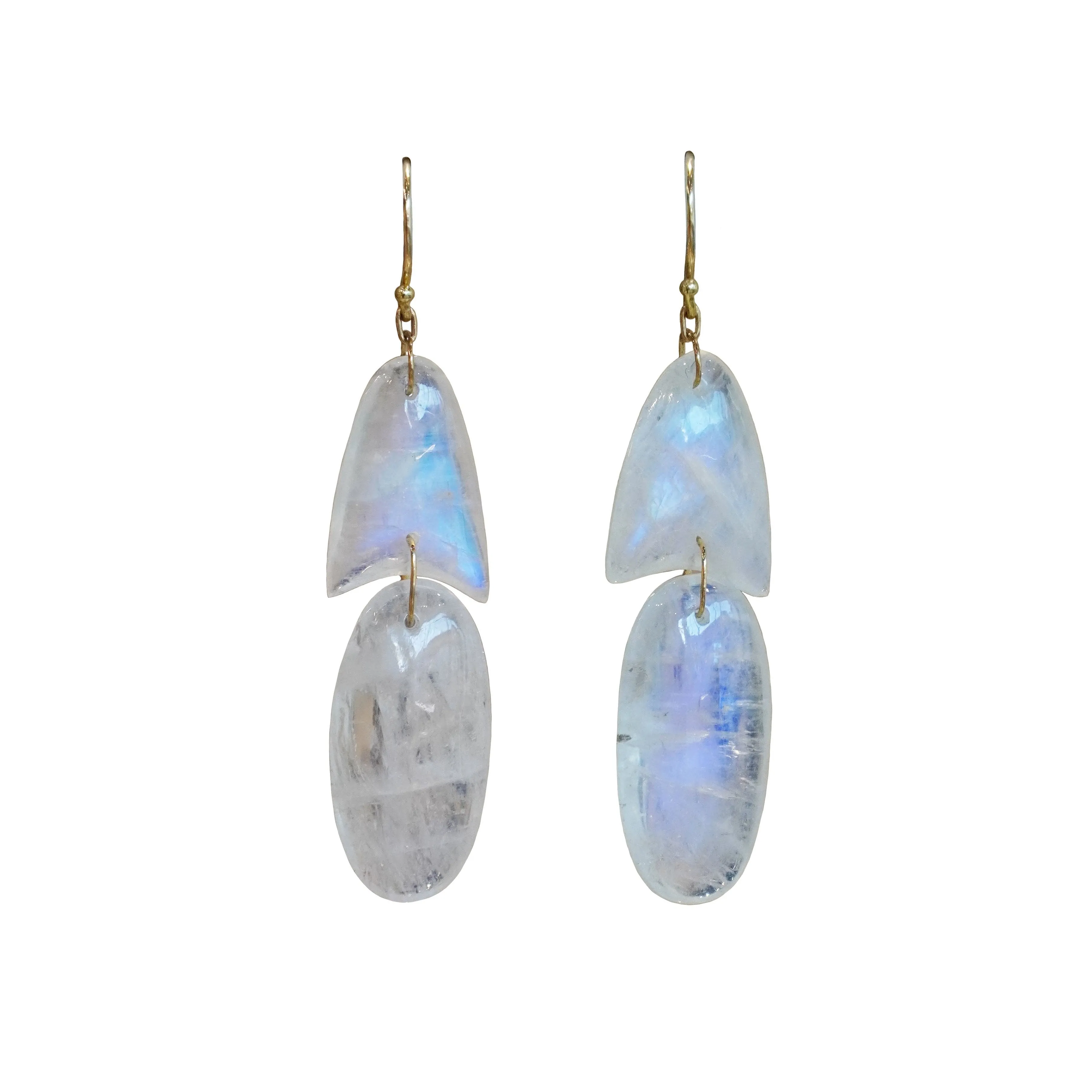 Moonstone Tiny Arrowhead Earrings