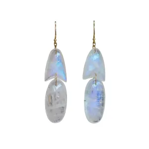 Moonstone Tiny Arrowhead Earrings