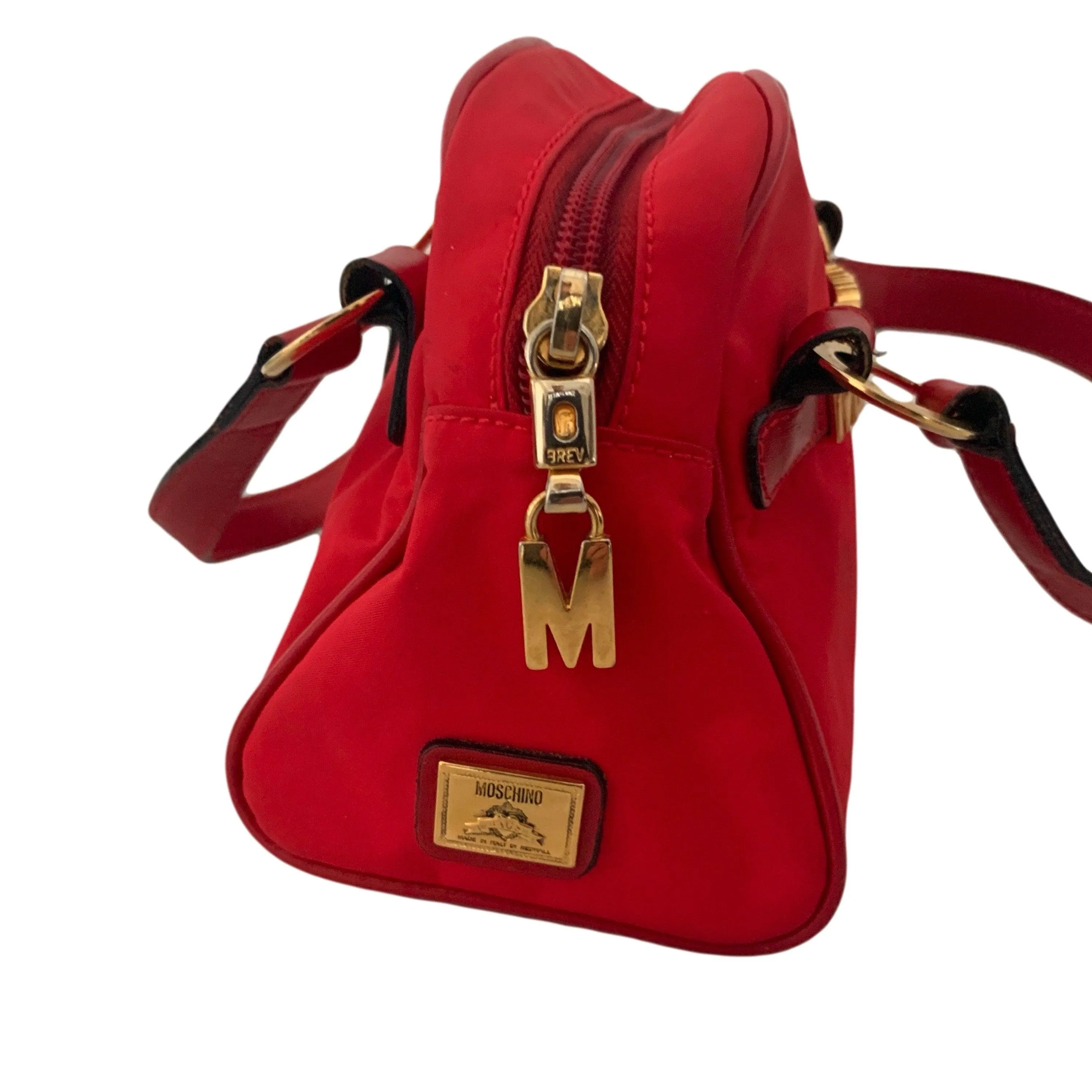 Moschino Red Nylon Mini Two-Way Bag