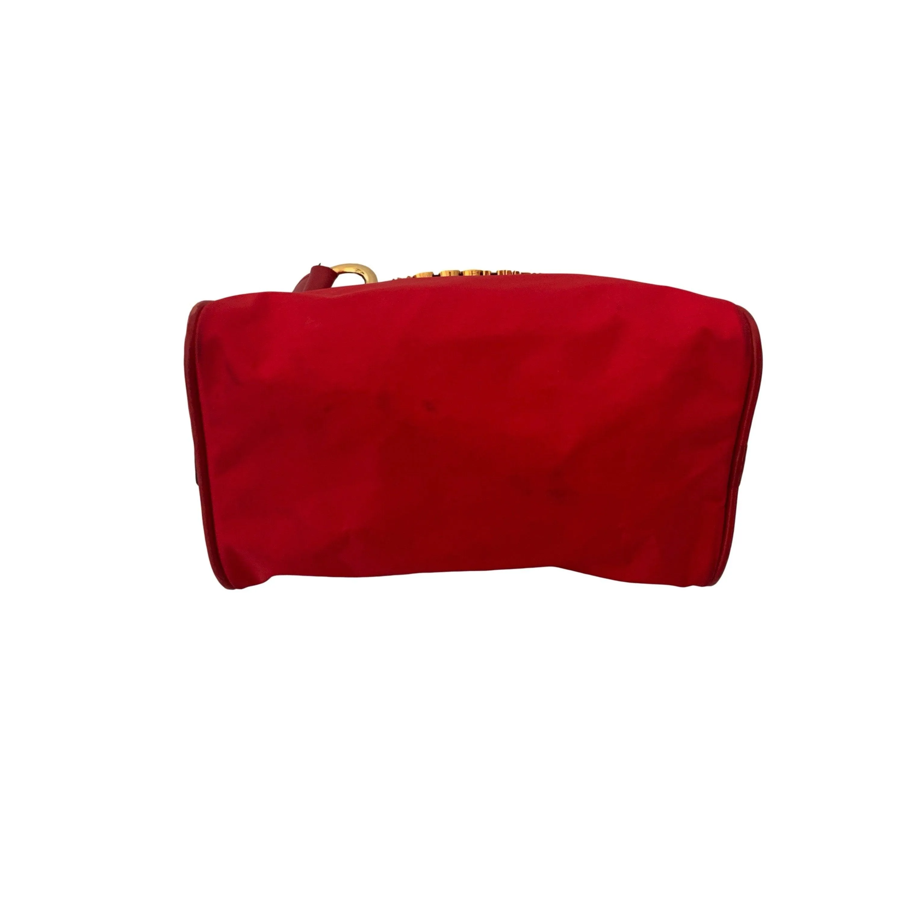 Moschino Red Nylon Mini Two-Way Bag