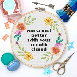Mouth Closed Cross Stitch Pattern #32