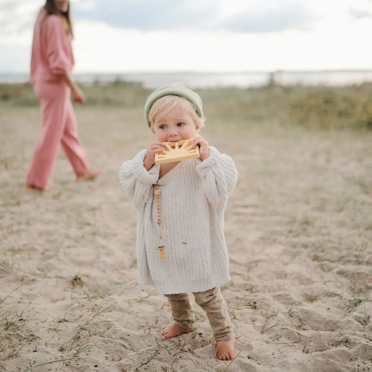 Mushie - Sun Teether - Muted Yellow