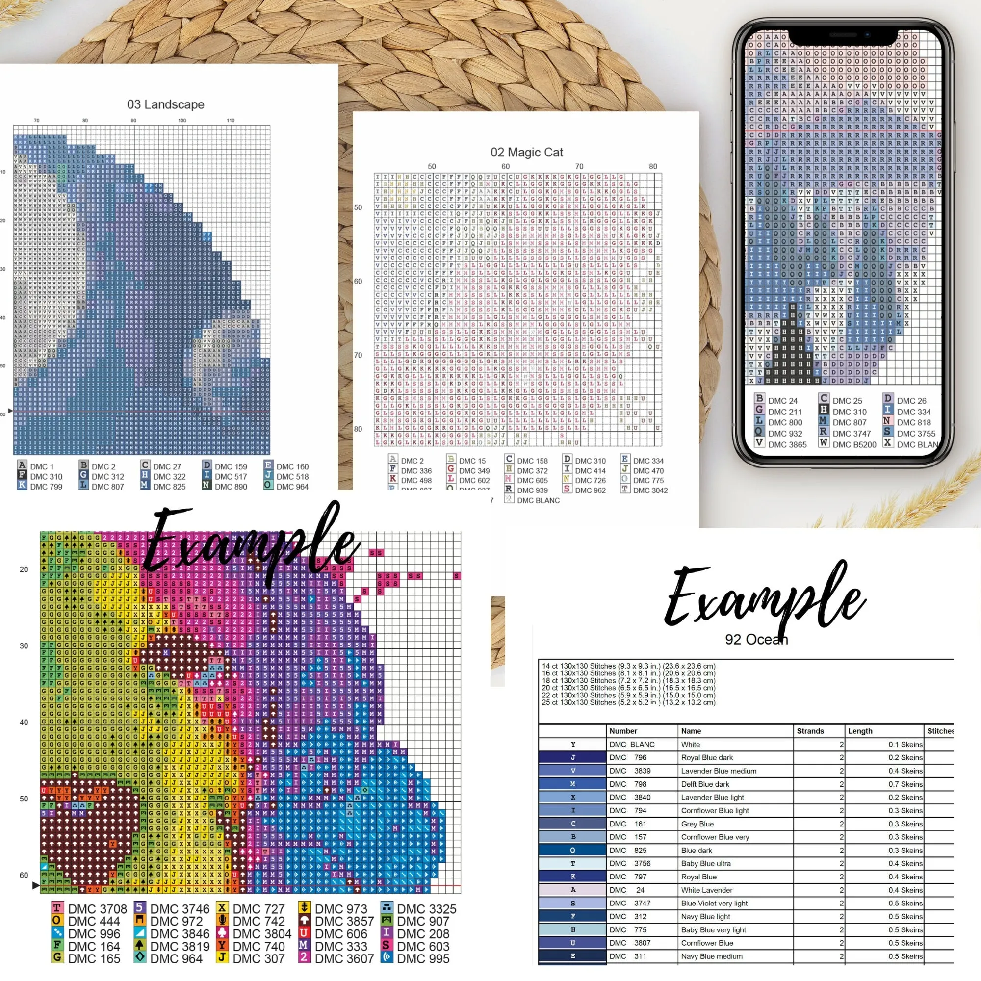 Muted Cross Stitch Pattern #1826