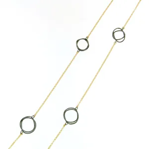 Mysterium Collection Vermeil & Oxidized Ovals Necklace