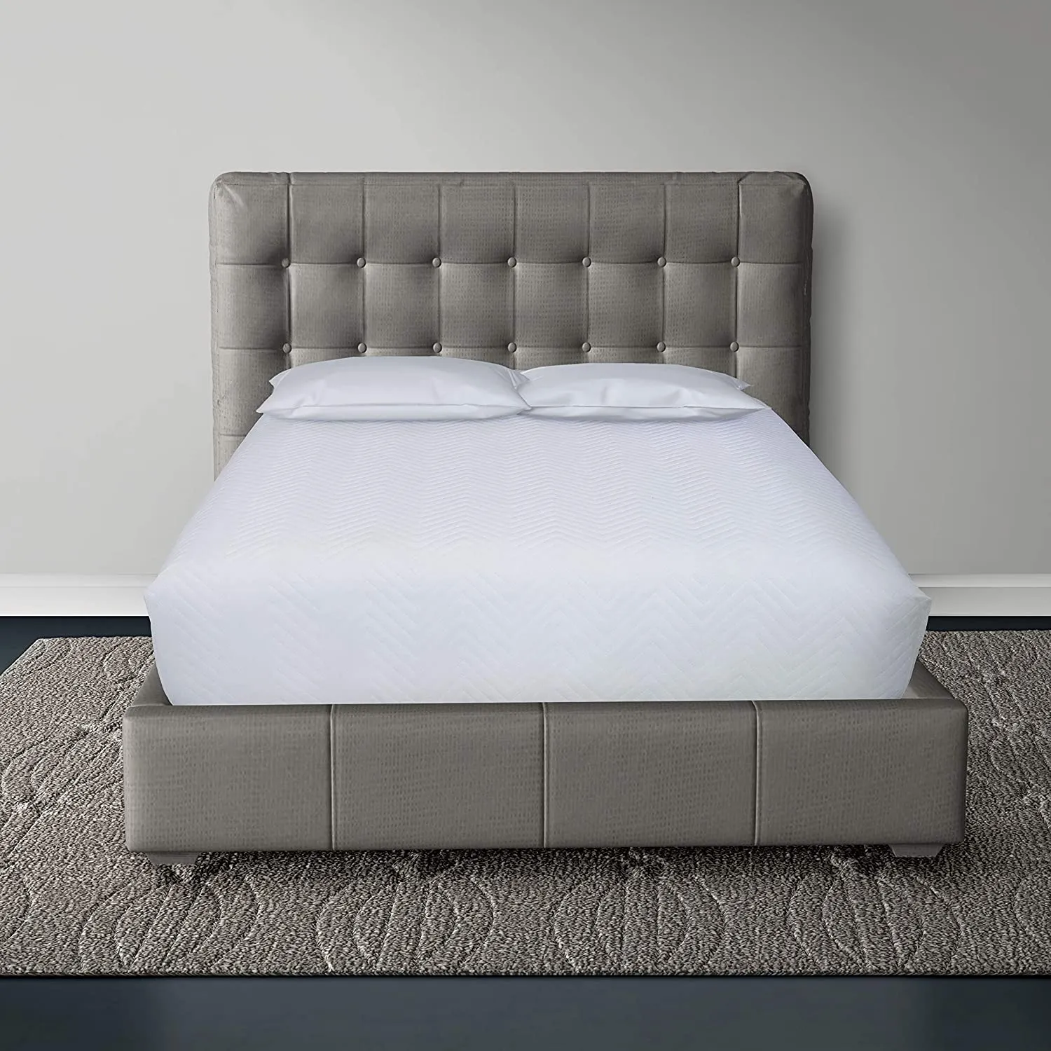 New in package! Bedsack Classic Chevron Mattress Pad, Hypoallergenic & Stain Resistant (Queen), White