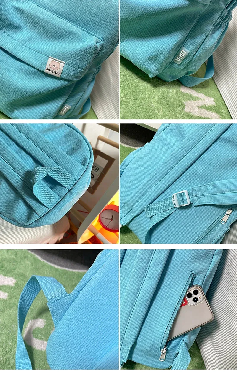 New Waterproof Nylon Women Backpack Female Travel Bag Backpacks Schoolbag for Teenage Girls Solid Color Bookbag Mochila Bookbag