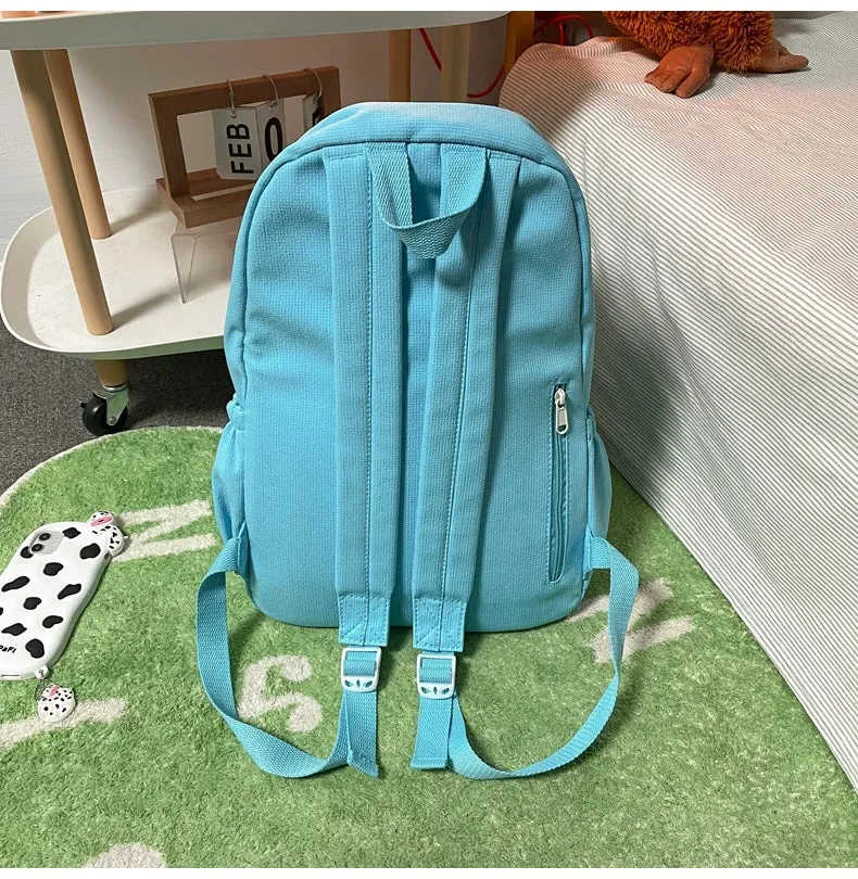 New Waterproof Nylon Women Backpack Female Travel Bag Backpacks Schoolbag for Teenage Girls Solid Color Bookbag Mochila Bookbag