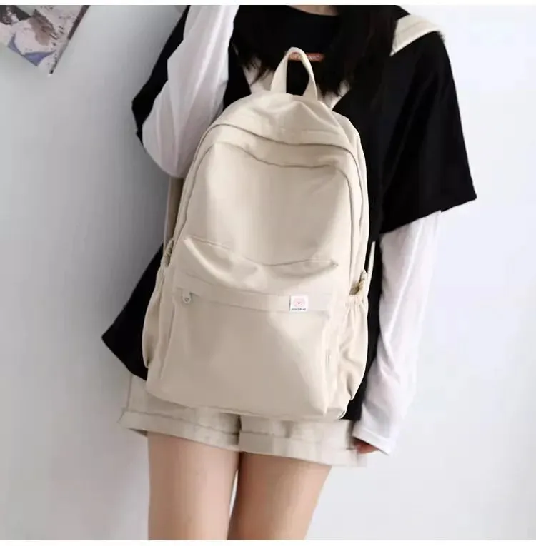 New Waterproof Nylon Women Backpack Female Travel Bag Backpacks Schoolbag for Teenage Girls Solid Color Bookbag Mochila Bookbag