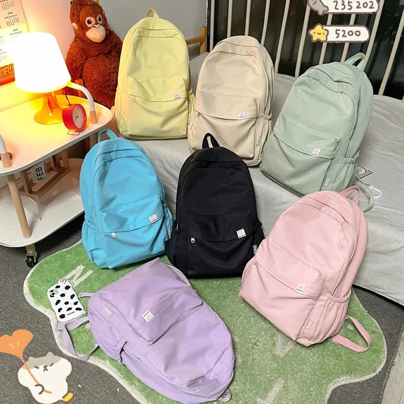 New Waterproof Nylon Women Backpack Female Travel Bag Backpacks Schoolbag for Teenage Girls Solid Color Bookbag Mochila Bookbag