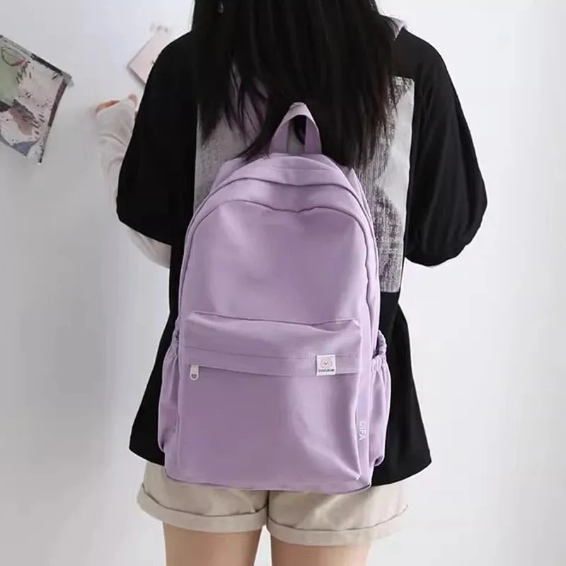 New Waterproof Nylon Women Backpack Female Travel Bag Backpacks Schoolbag for Teenage Girls Solid Color Bookbag Mochila Bookbag
