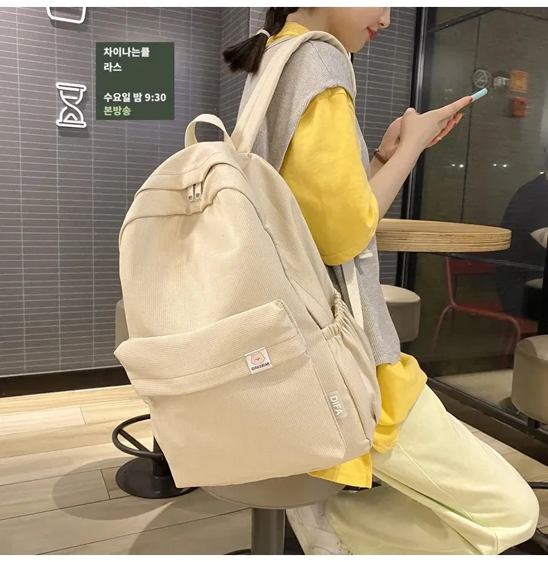 New Waterproof Nylon Women Backpack Female Travel Bag Backpacks Schoolbag for Teenage Girls Solid Color Bookbag Mochila Bookbag