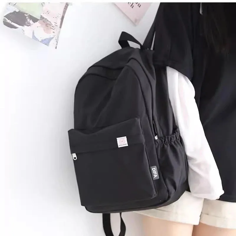 New Waterproof Nylon Women Backpack Female Travel Bag Backpacks Schoolbag for Teenage Girls Solid Color Bookbag Mochila Bookbag