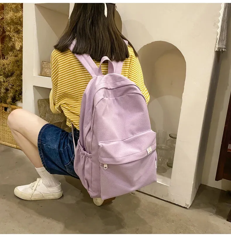 New Waterproof Nylon Women Backpack Female Travel Bag Backpacks Schoolbag for Teenage Girls Solid Color Bookbag Mochila Bookbag