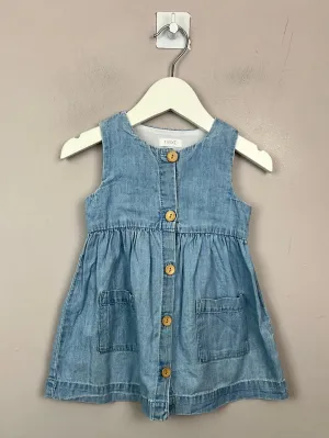 Next button front chambray dress 9-12m