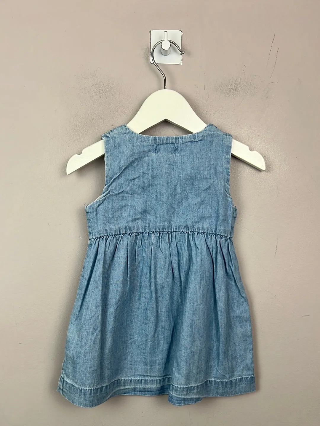Next button front chambray dress 9-12m