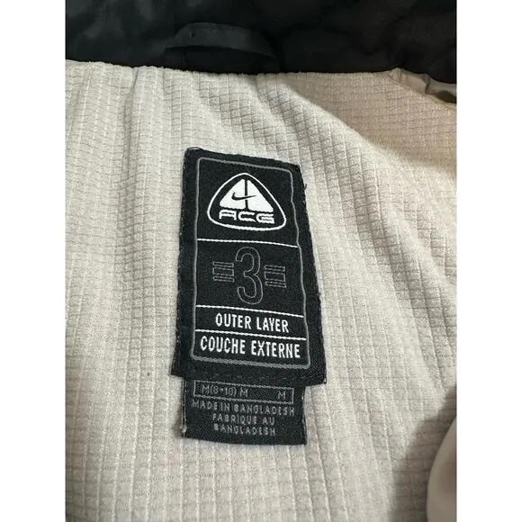 Nike ACG 3 Quilted Puffer Jacket Black Convertible 3 Outer Layer Size Medium