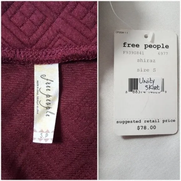 NWT Free People Story Teller Skirt Shiraz size S