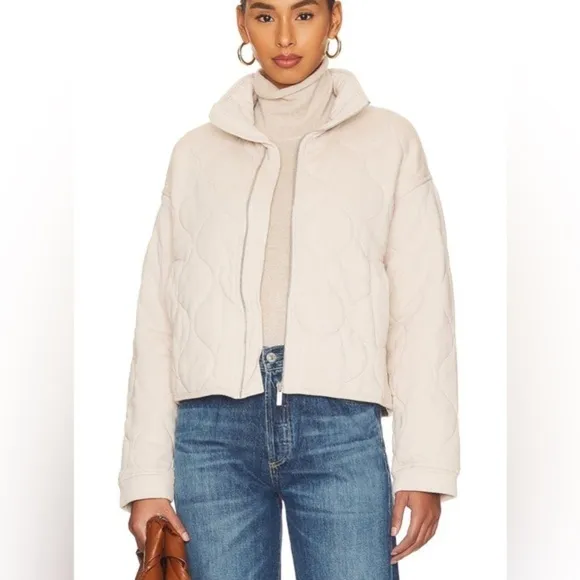 NWT Sanctuary Weekender Toasted Marshmallow Padded Quilted Full Zip Jacket 1X