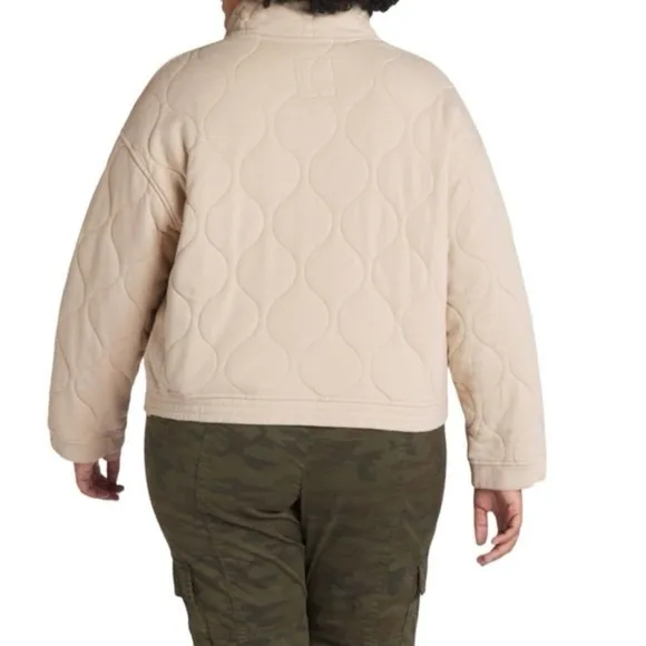 NWT Sanctuary Weekender Toasted Marshmallow Padded Quilted Full Zip Jacket 1X