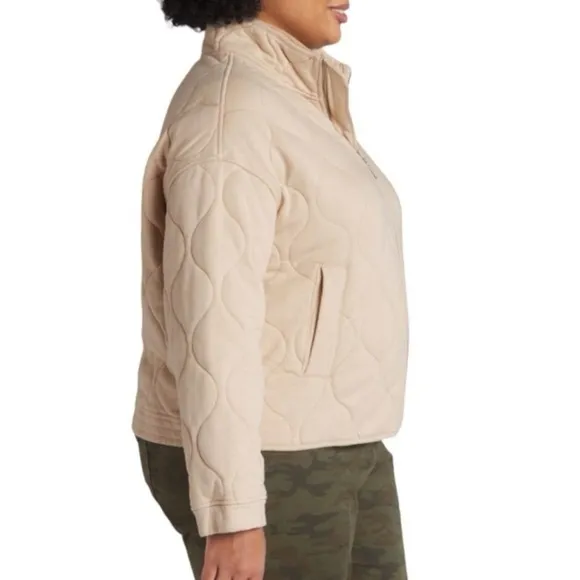 NWT Sanctuary Weekender Toasted Marshmallow Padded Quilted Full Zip Jacket 1X