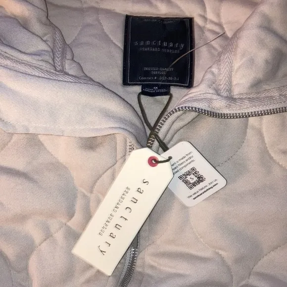 NWT Sanctuary Weekender Toasted Marshmallow Padded Quilted Full Zip Jacket 1X